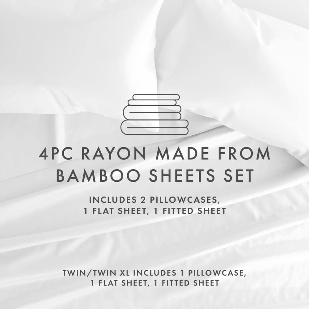 White King 4 Piece Bed Sheet Set
