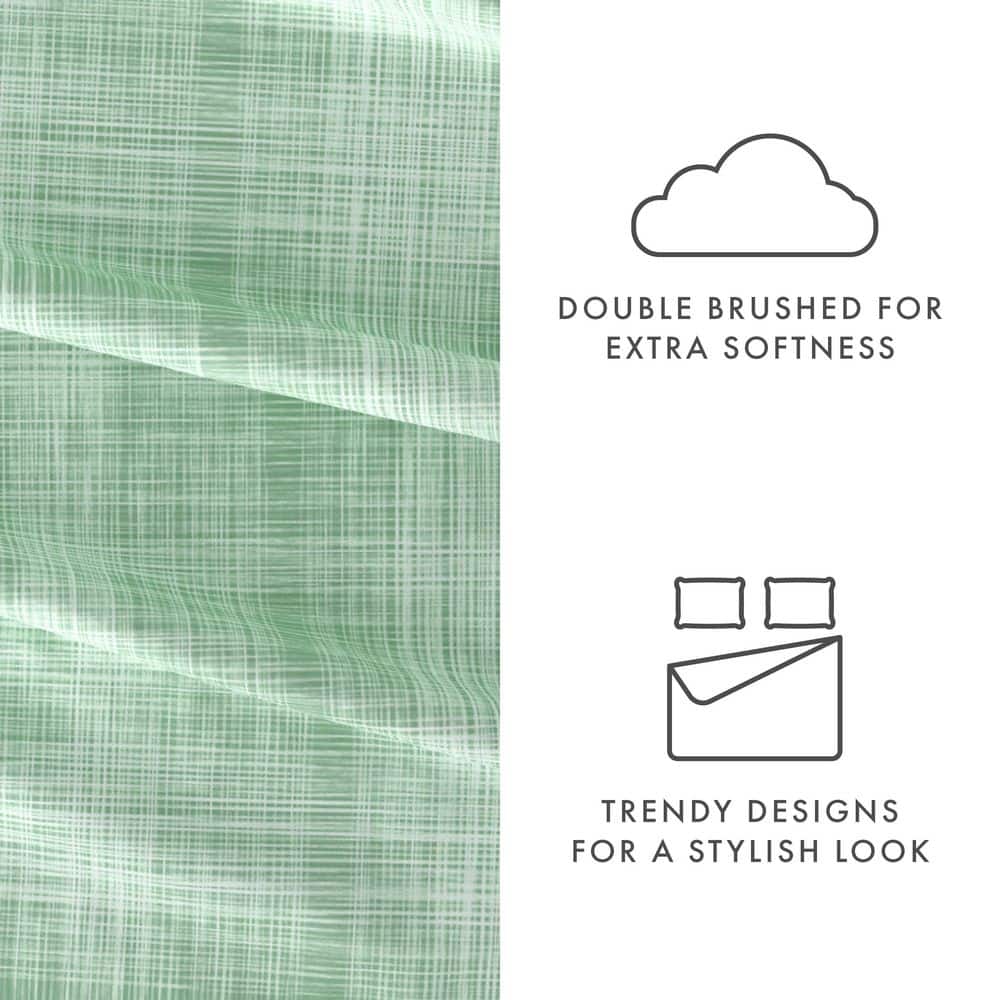 4-Piece Forest Plaid Microfiber King Sheet Set