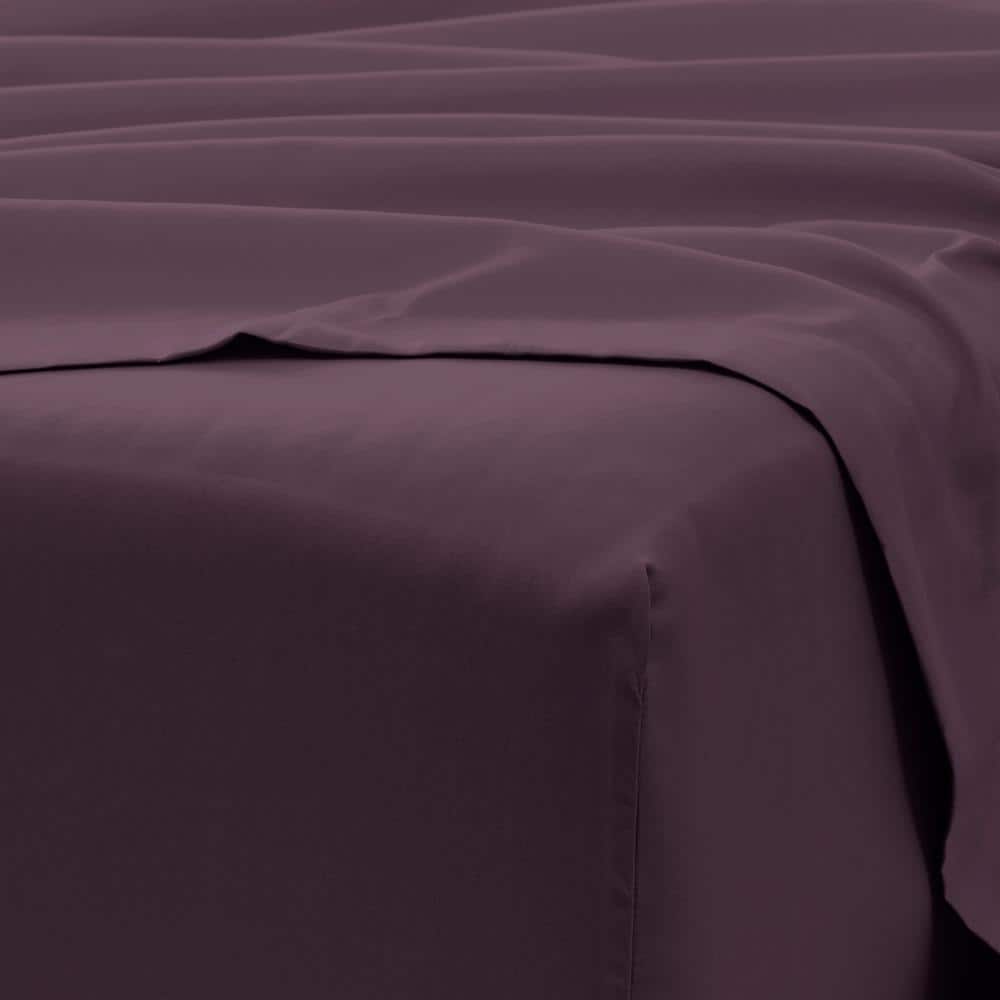6-Piece Purple Solid Microfiber Full Sheet Set