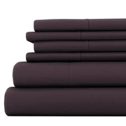 6-Piece Purple Solid Microfiber Full Sheet Set