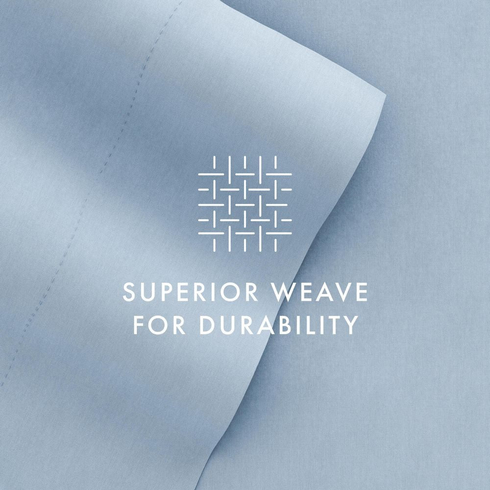 Luxury Ultra Soft 6 Piece Solid Light Blue Microfiber Queen Sheet Set