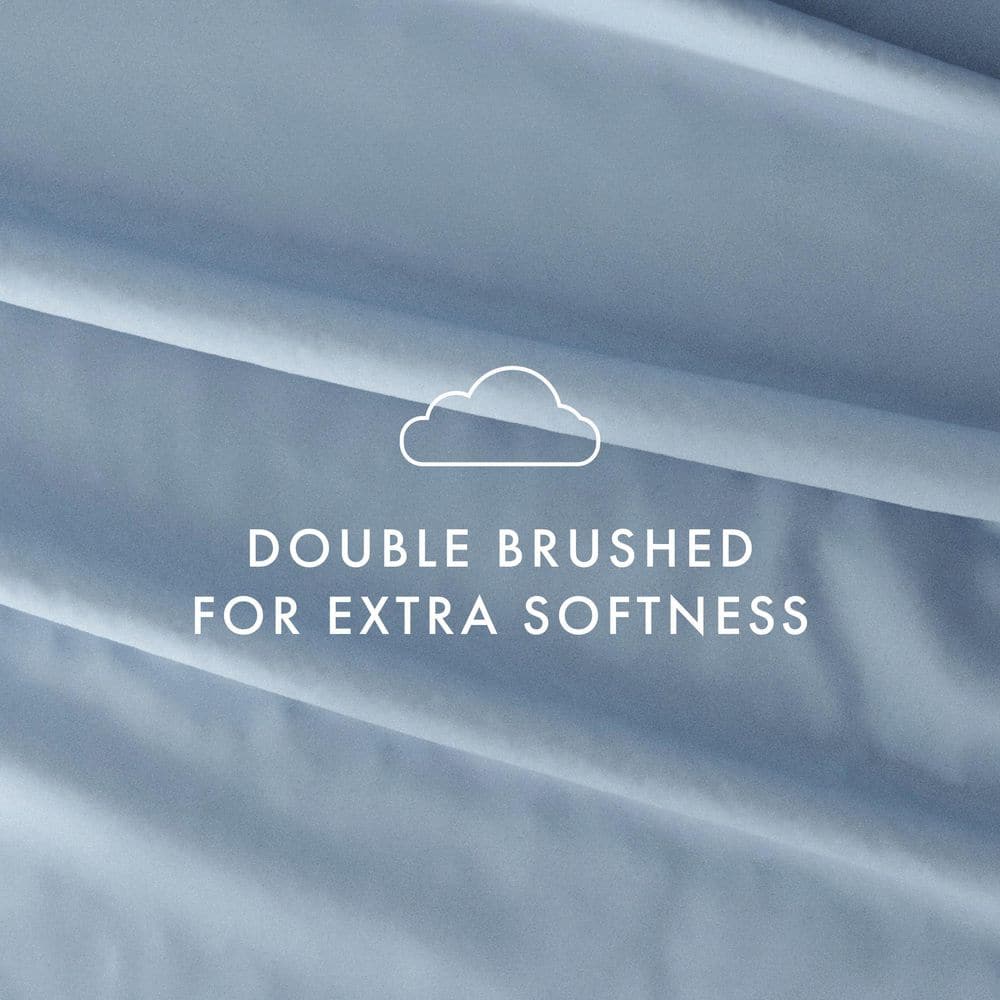 Luxury Ultra Soft 6 Piece Solid Light Blue Microfiber Queen Sheet Set