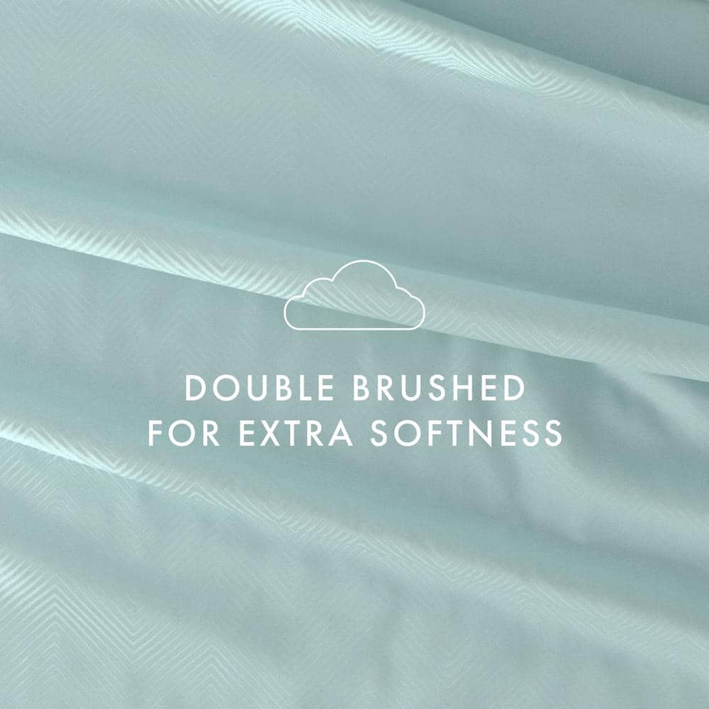 Becky Cameron 4-Piece Aqua Geometric Microfiber Twin Sheet Set