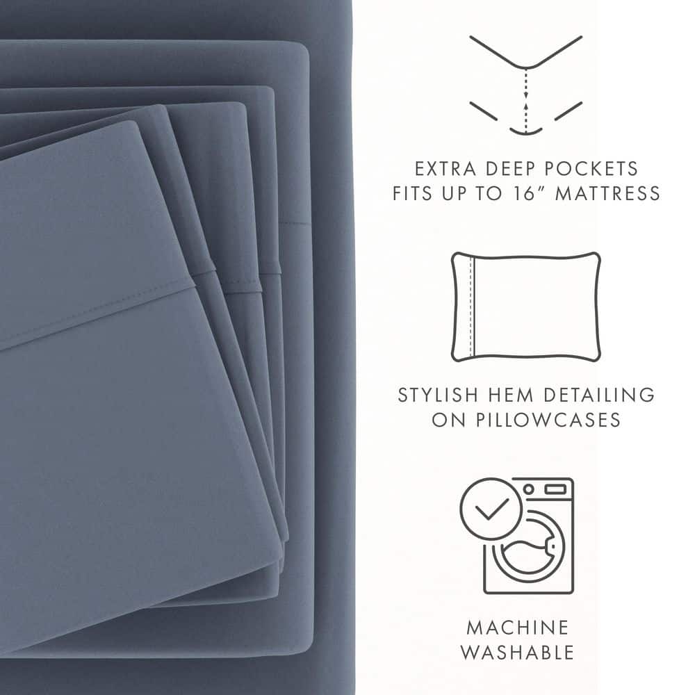 ienjoy Home 6-Piece Solid Stone King Bed Sheet Set