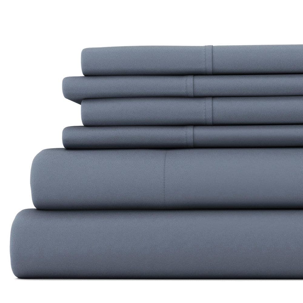 ienjoy Home 6-Piece Solid Stone King Bed Sheet Set