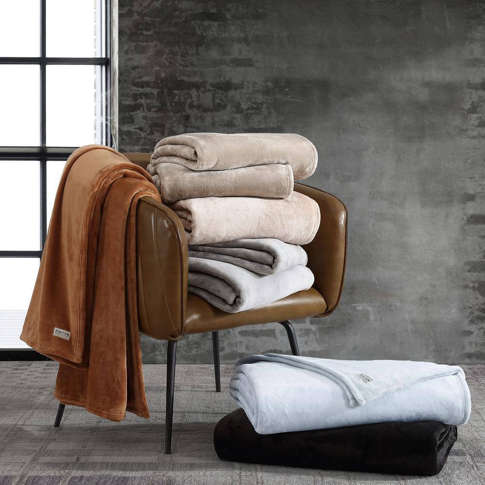 KCR Solid Dark Orange 1-Piece Ultra Soft Plush Fleece King Blanket