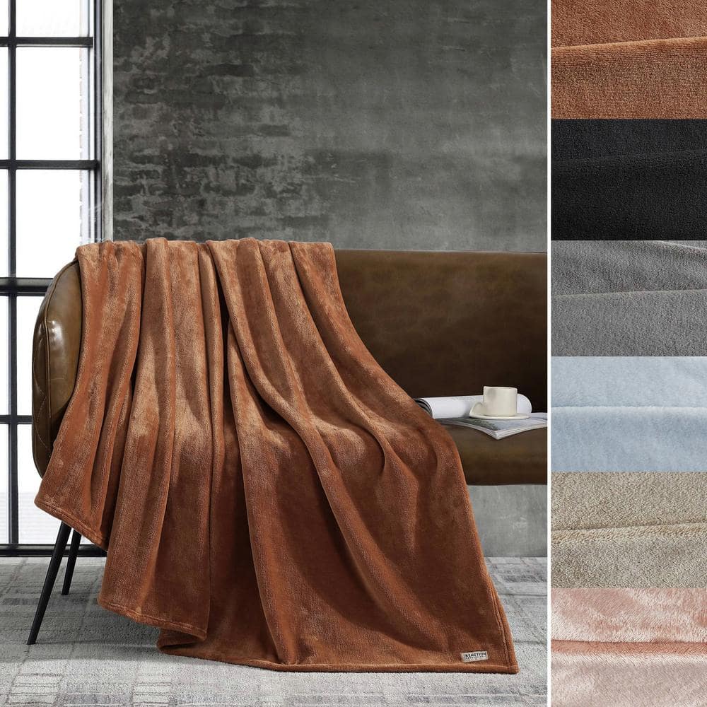 KCR Solid Dark Orange 1-Piece Ultra Soft Plush Fleece King Blanket