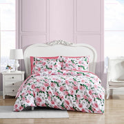 Betsey Johnson Blooming Roses 2-Piece Pink Microfiber Reversible Twin Duvet Set