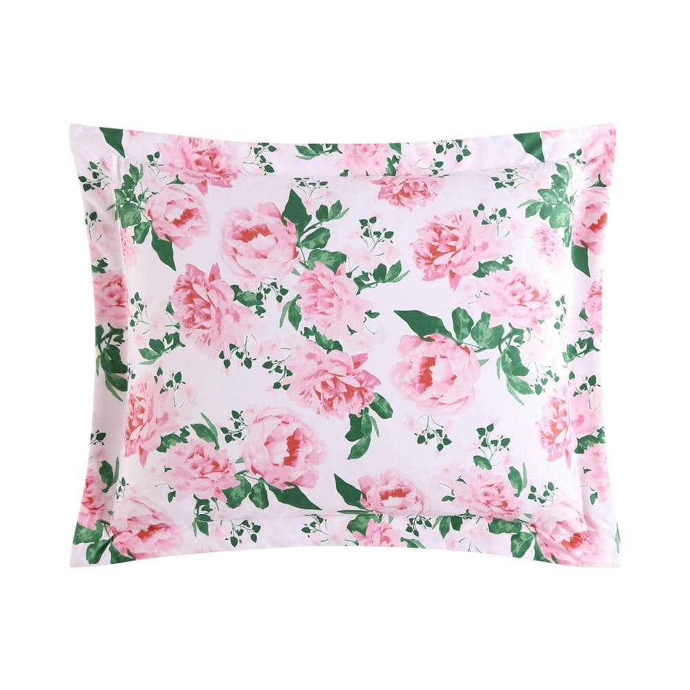 Betsey Johnson Blooming Roses 2-Piece Pink Microfiber Reversible Twin Duvet Set