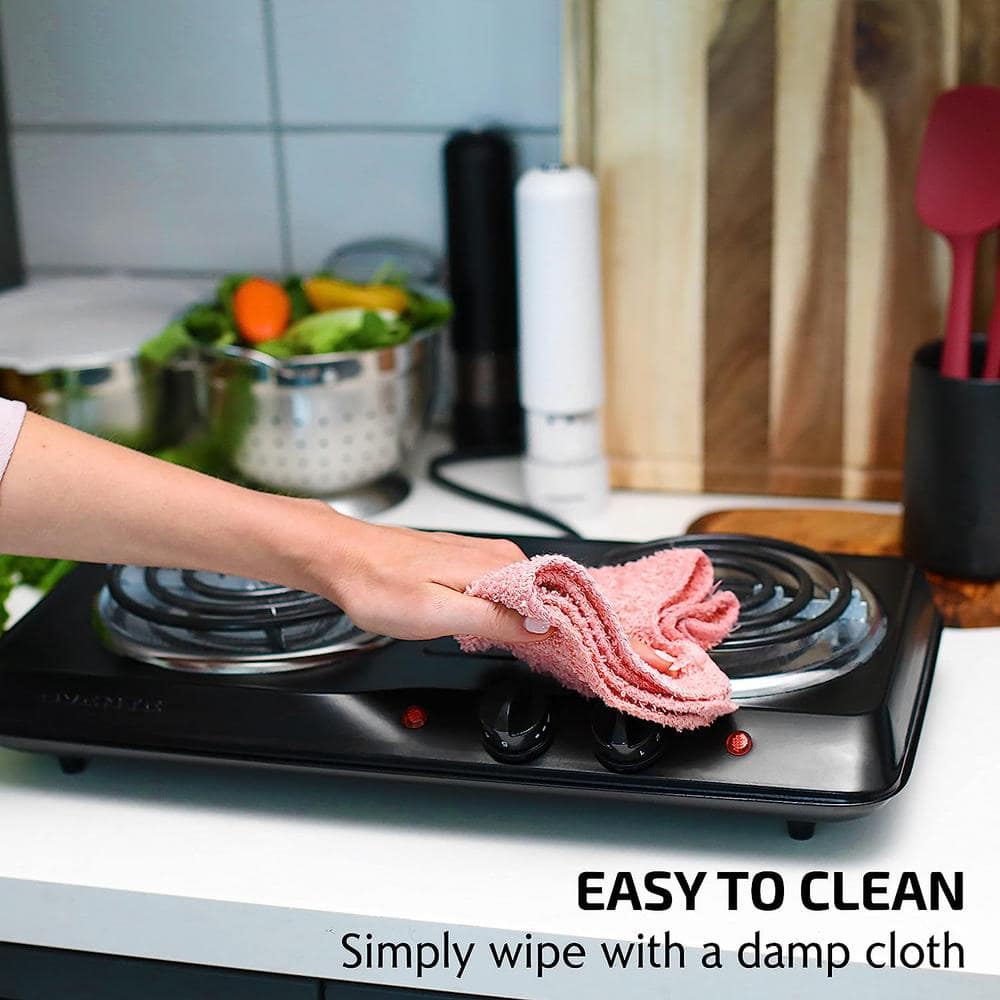 Double Coil Burner 6 in. and 5.75 in. Black Hot Plate