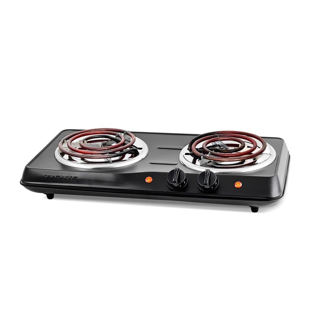 Double Coil Burner 6 in. and 5.75 in. Black Hot Plate