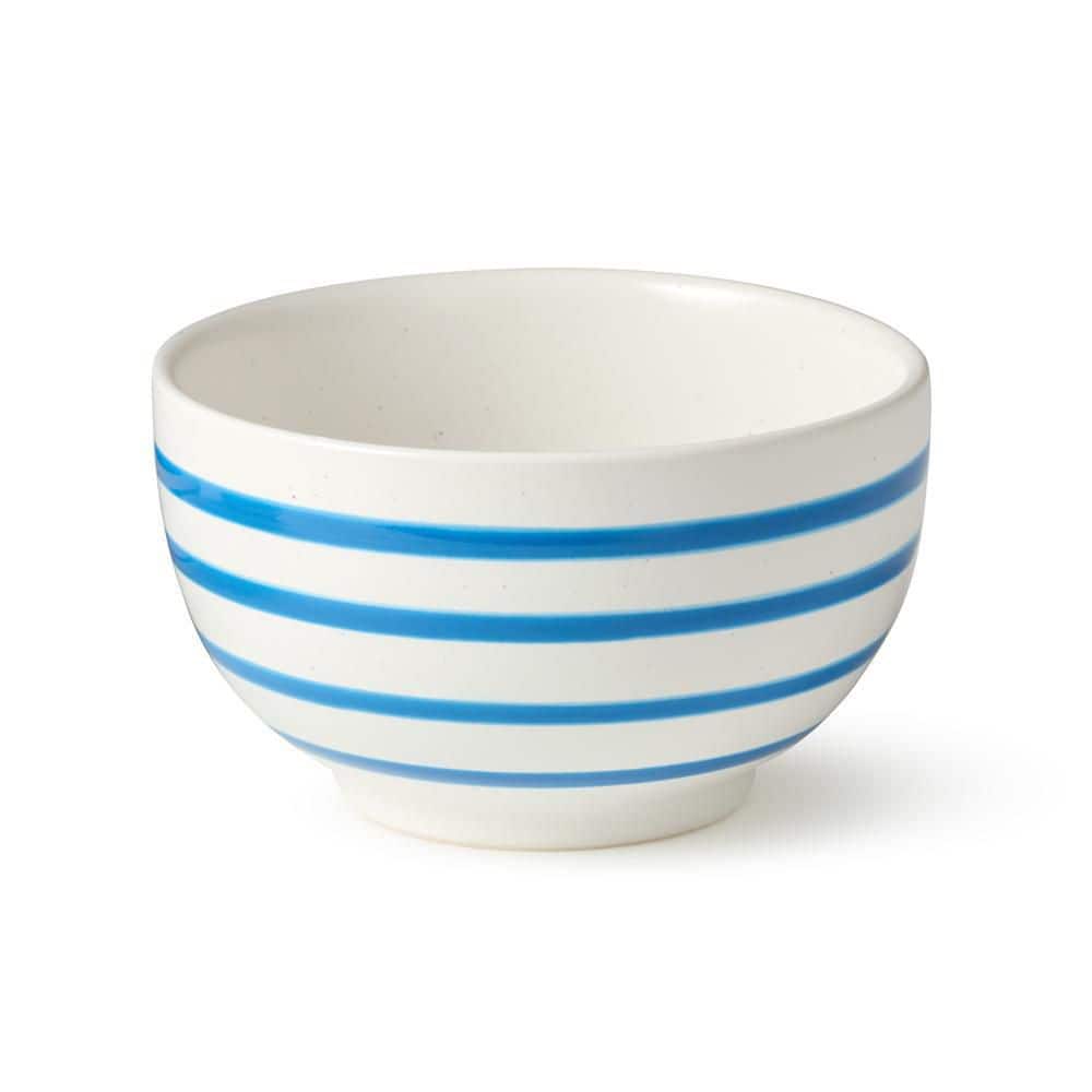 Dockside 20 fl. oz. Blue Stoneware Ice Cream Bowl (Set of 4)