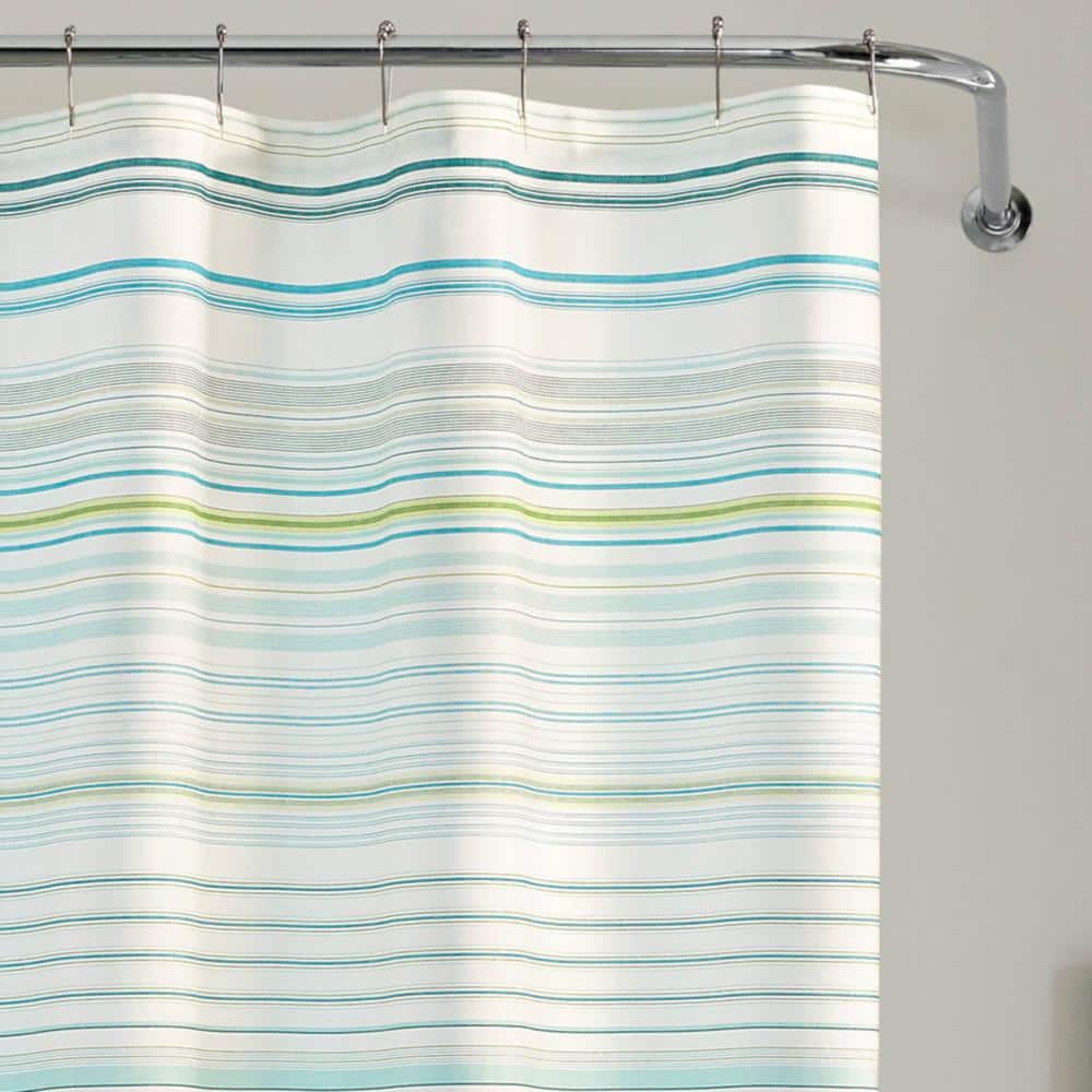 La Scala Breezer Green Cotton 72in X 72in. Shower Curtain