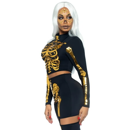 Leg Avenue Golden Skeleton Women's Fancy-Dress Costume for Adult, M