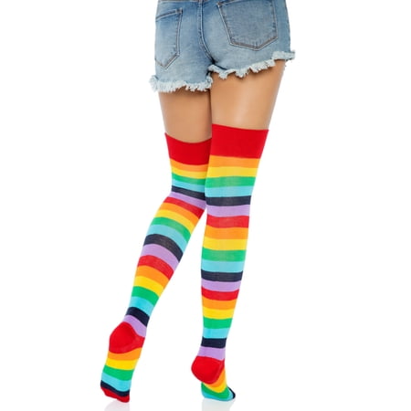 Rainbow Thigh High Adult Halloween Accessory, One Size, (4-14)