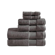 Turkish 6-Piece Charcoal Cotton Bath Towel Set