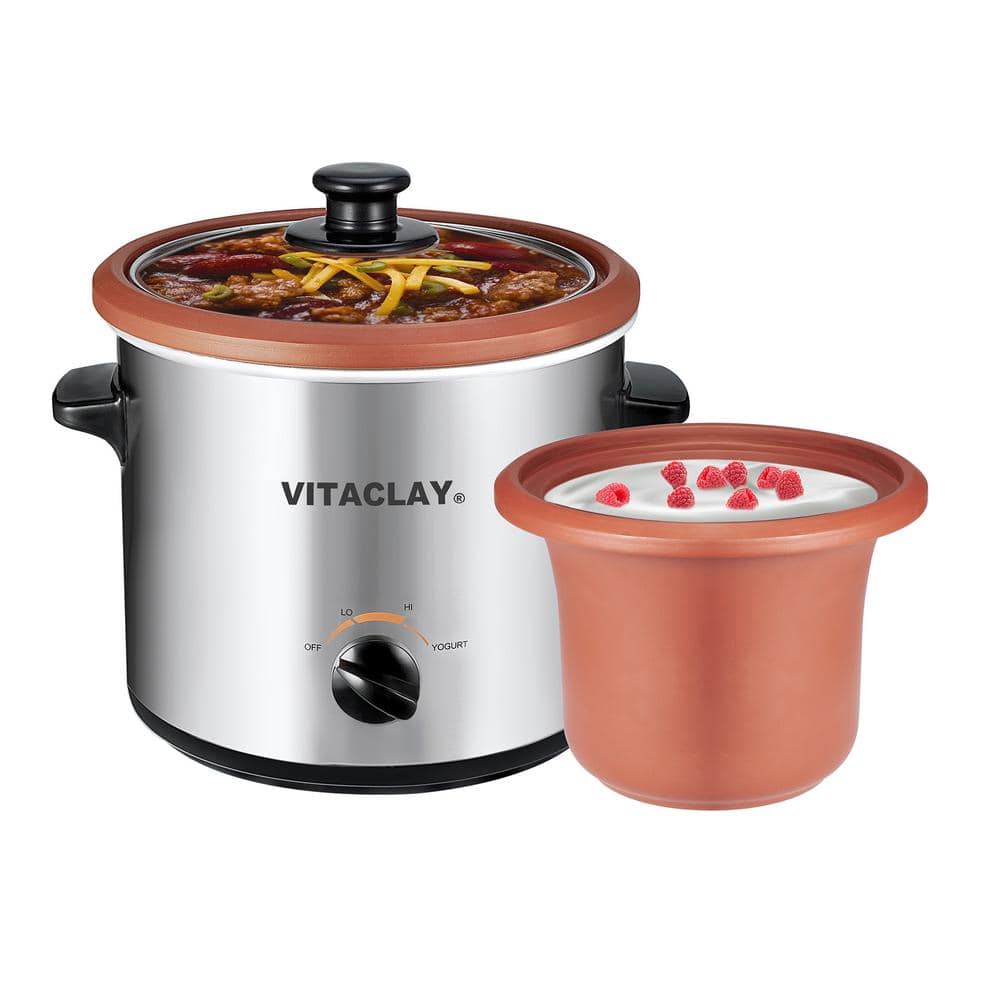 2 qt. Silver Clay Yogurt & Slow Cooker