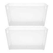Storage Made Simple Freestanding Tall Organizer Bin with Handles in Clear (Set of 2)