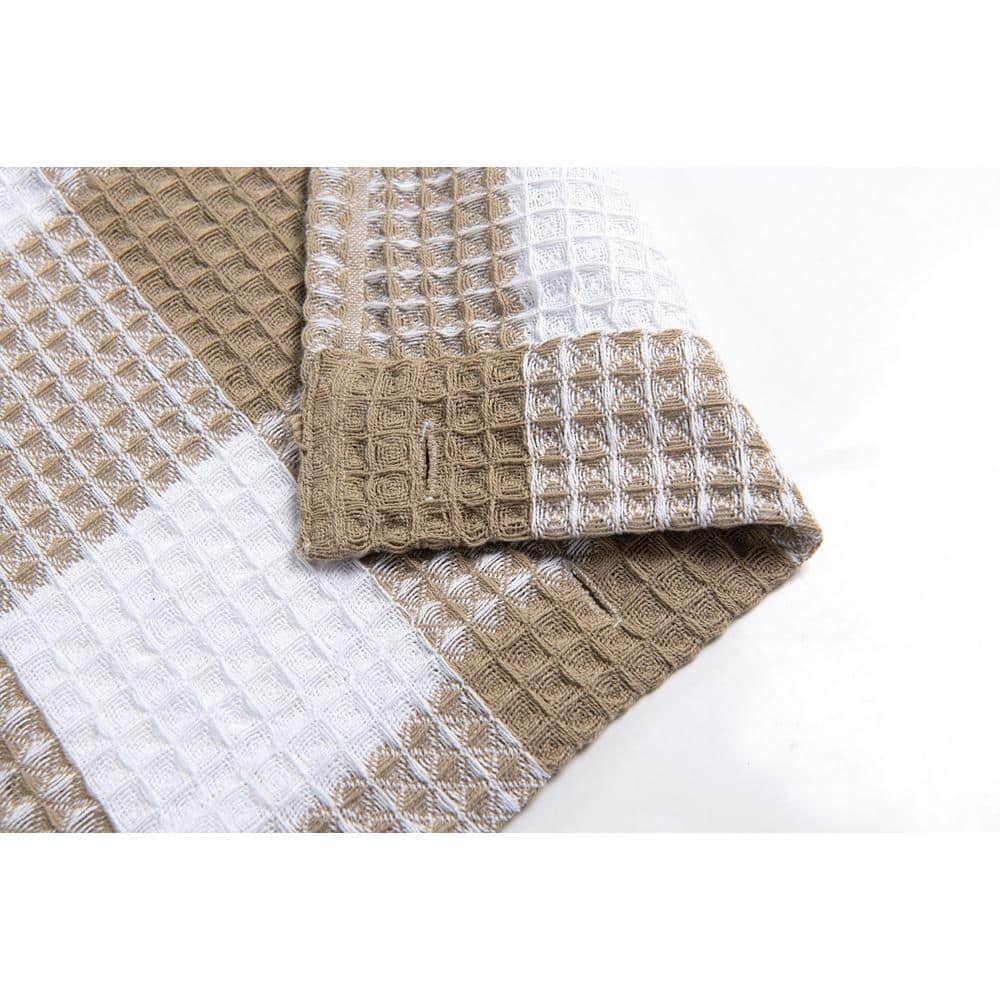 Imperial Checkered 70 in. x 72 in. Shower Curtain in Coffee