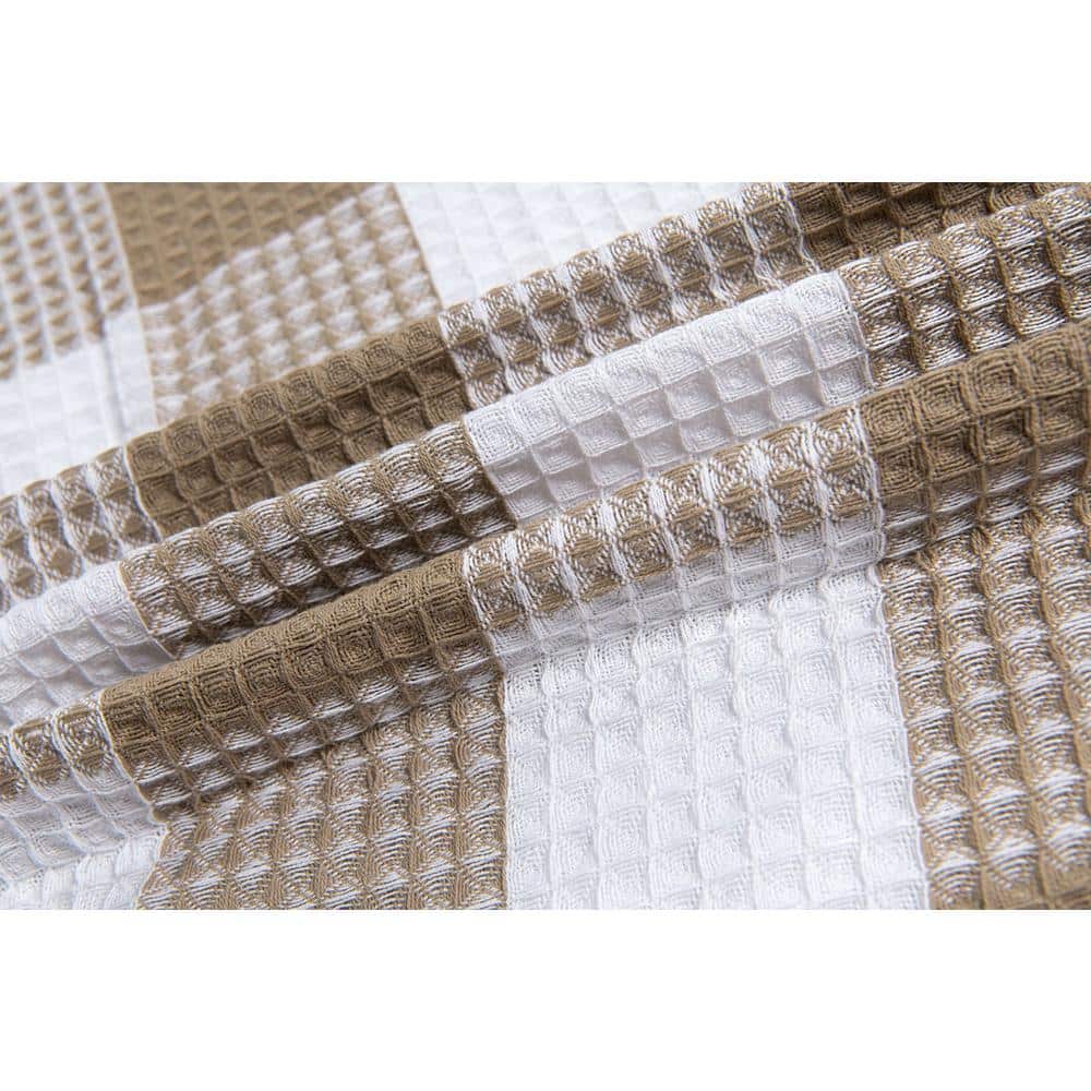 Imperial Checkered 70 in. x 72 in. Shower Curtain in Coffee