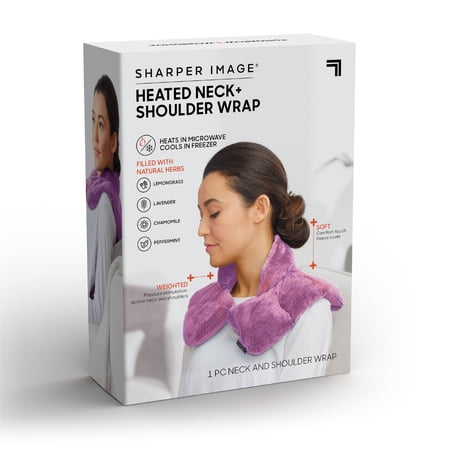 Sharper Image® Hot & Cold Herbal Aromatherapy Soothing Neck & Shoulder Plush Wrap Pad, Lavender