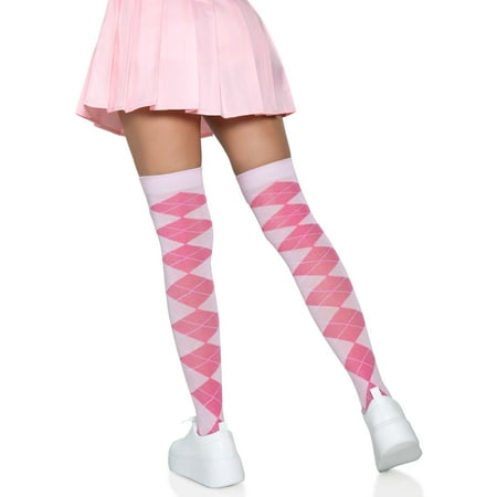 Leg Avenue Women's Argyle knit over the knee socks