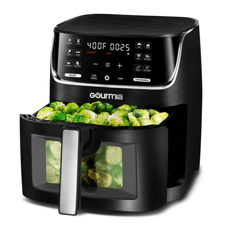 Gourmia 8 Qt Digital Window Air Fryer with 12 One-Touch Presets, GAF824, New