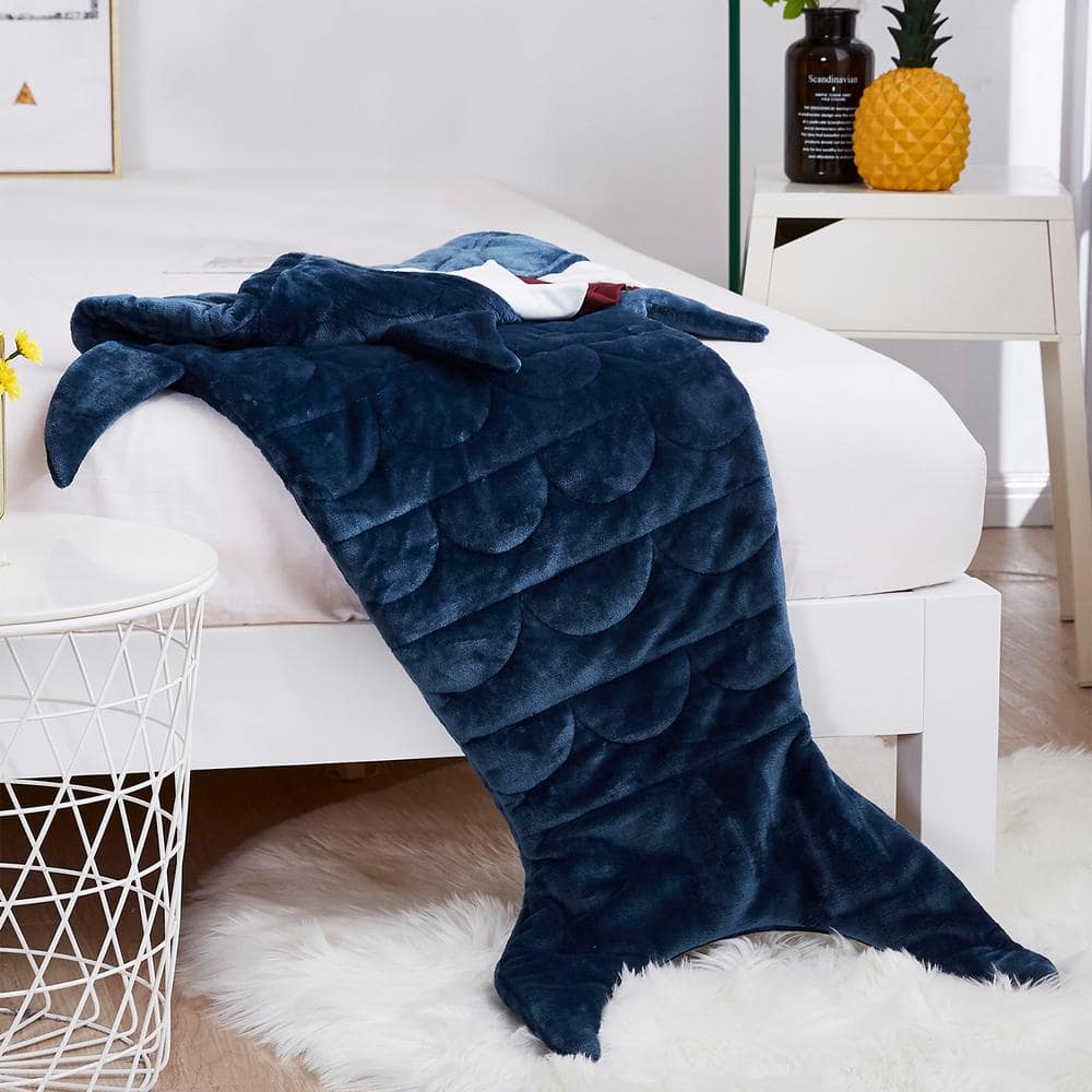 Navy Shark 5 lbs.Weighted Blanket for Kids