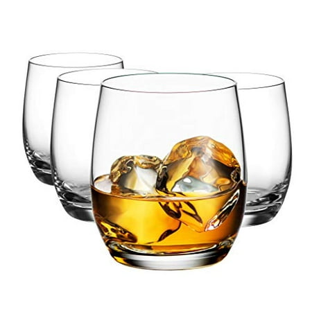 Godinger Old Fashioned Whiskey Glasses, Glass Beverage Cups, European Made - 12oz, Set of 4