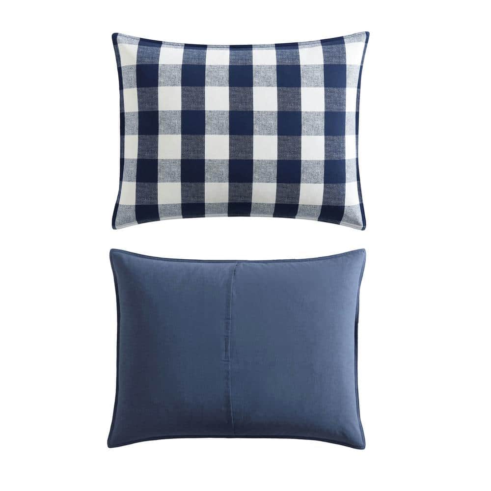 Lakehouse Plaid 2-Piece Blue Cotton Twin Duvet Cover Set