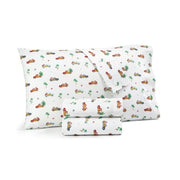 Martha Stewart Collection Holiday Printed 3-Piece 200 Thread Count Cotton Bed Sheet Set, Twin