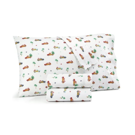 Martha Stewart Collection Holiday Printed 3-Piece 200 Thread Count Cotton Bed Sheet Set, Twin