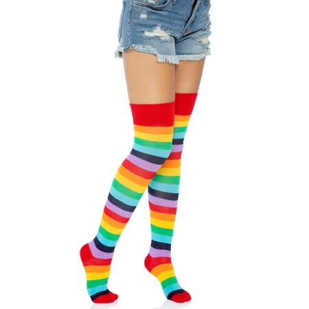 Rainbow Thigh High Adult Halloween Accessory, One Size, (4-14)