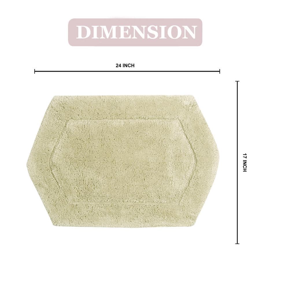 Waterford Collection 100% Cotton Tufted Bath Rug, 17 in. x24 in. Rectangle, Green