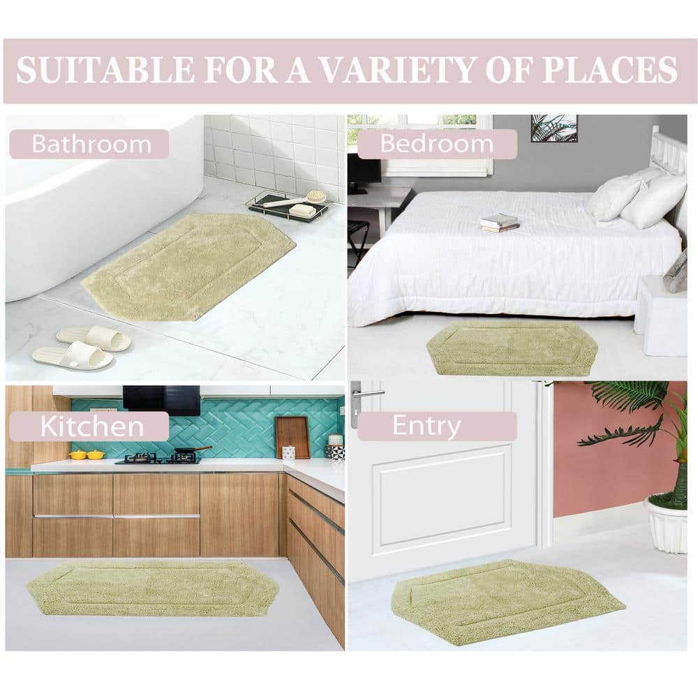 Waterford Collection 100% Cotton Tufted Bath Rug, 17 in. x24 in. Rectangle, Green