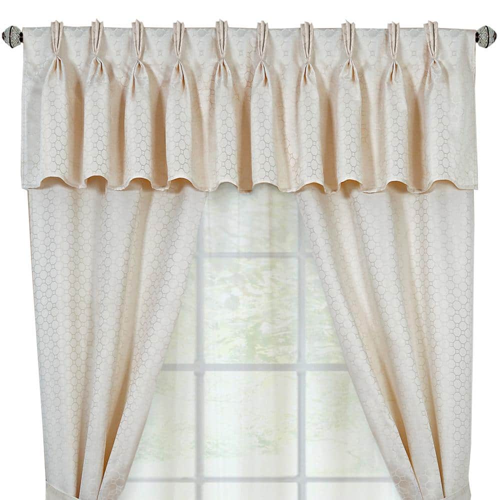 Claire 6 Piece 55 in. W x 84 in. L Polyester Light Filtering Window Curtain Set in Ivory