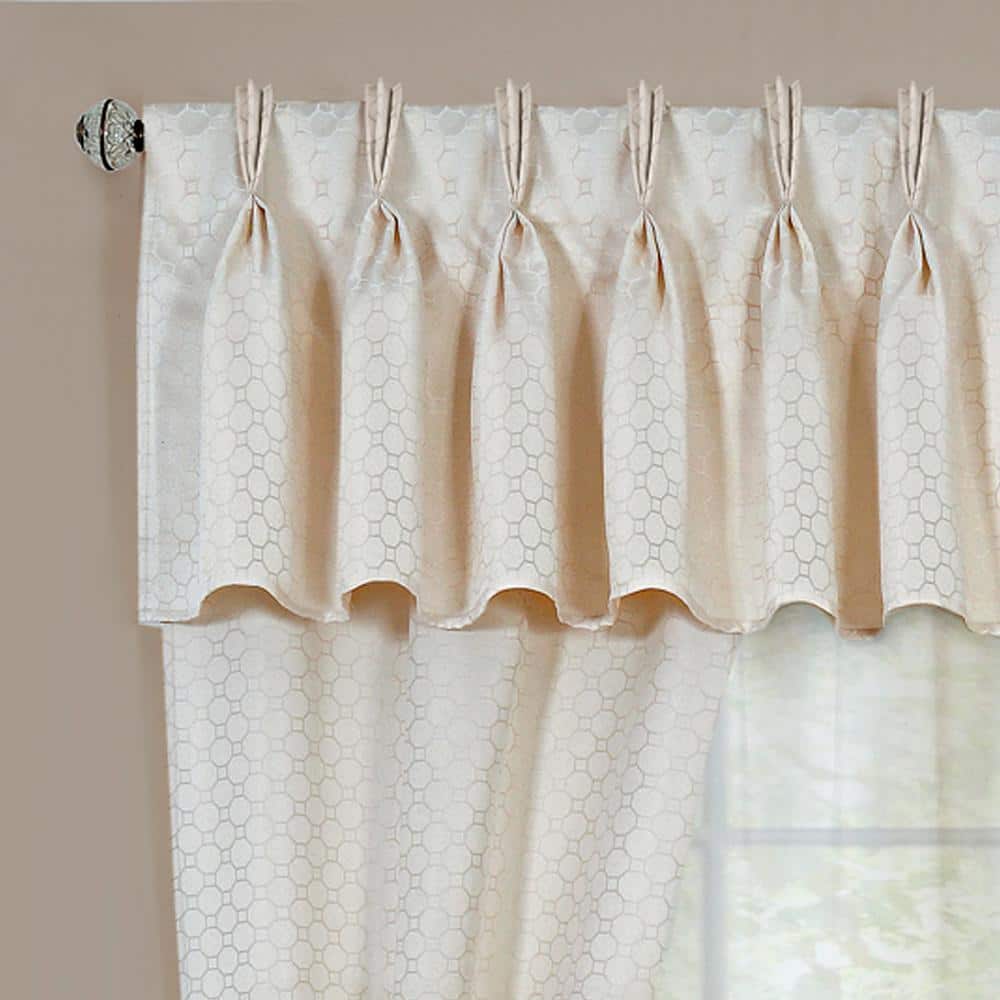 Claire 6 Piece 55 in. W x 84 in. L Polyester Light Filtering Window Curtain Set in Ivory