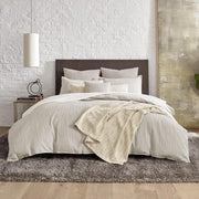 Lawrence 3-Piece Beige Solid Cotton King Duvet Cover Set