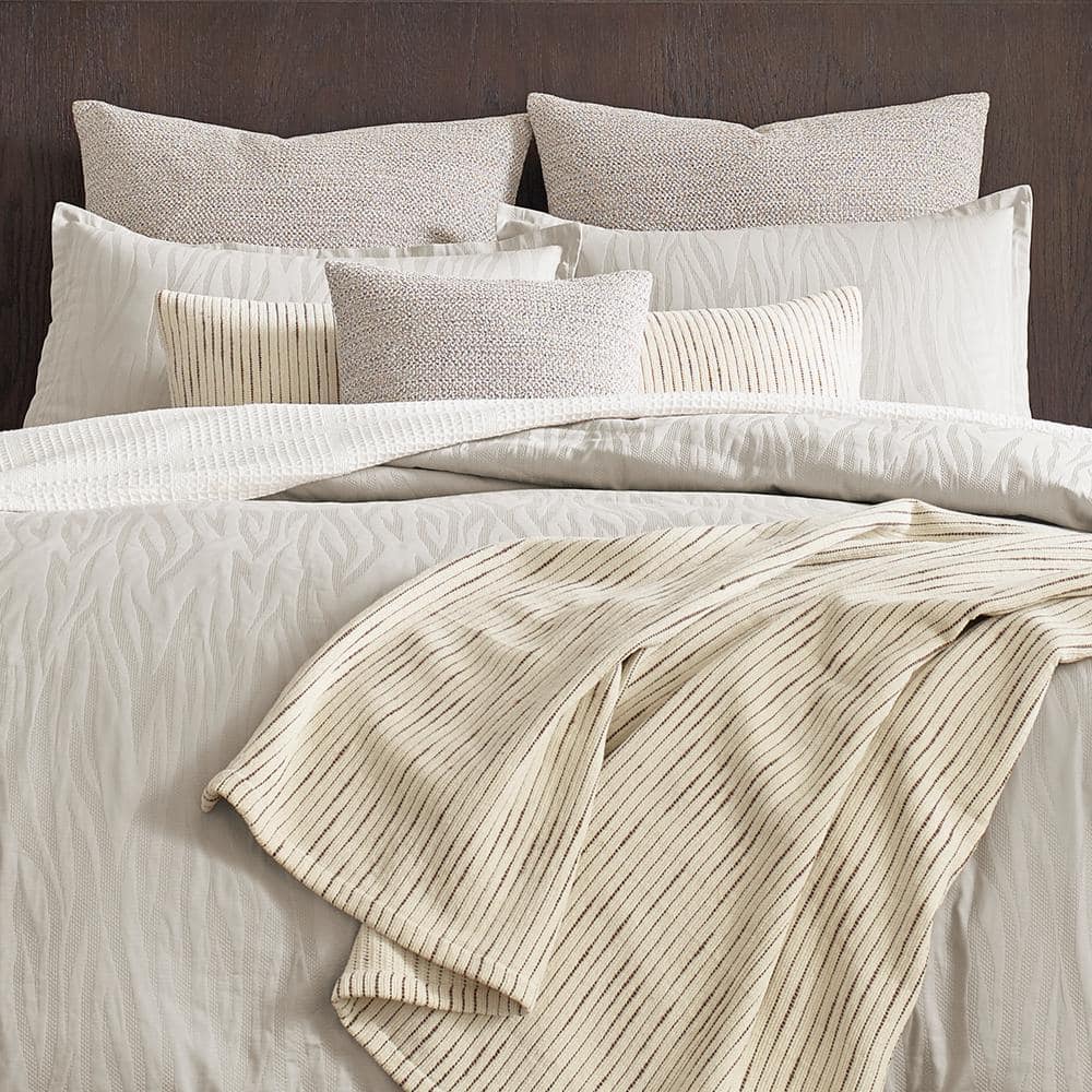 Lawrence 3-Piece Beige Solid Cotton King Duvet Cover Set