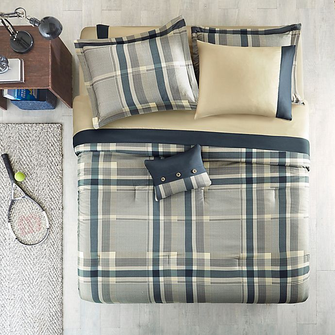 Intelligent Design Robbie 7-Piece Twin XL Comforter Set in Navy/Taupe
