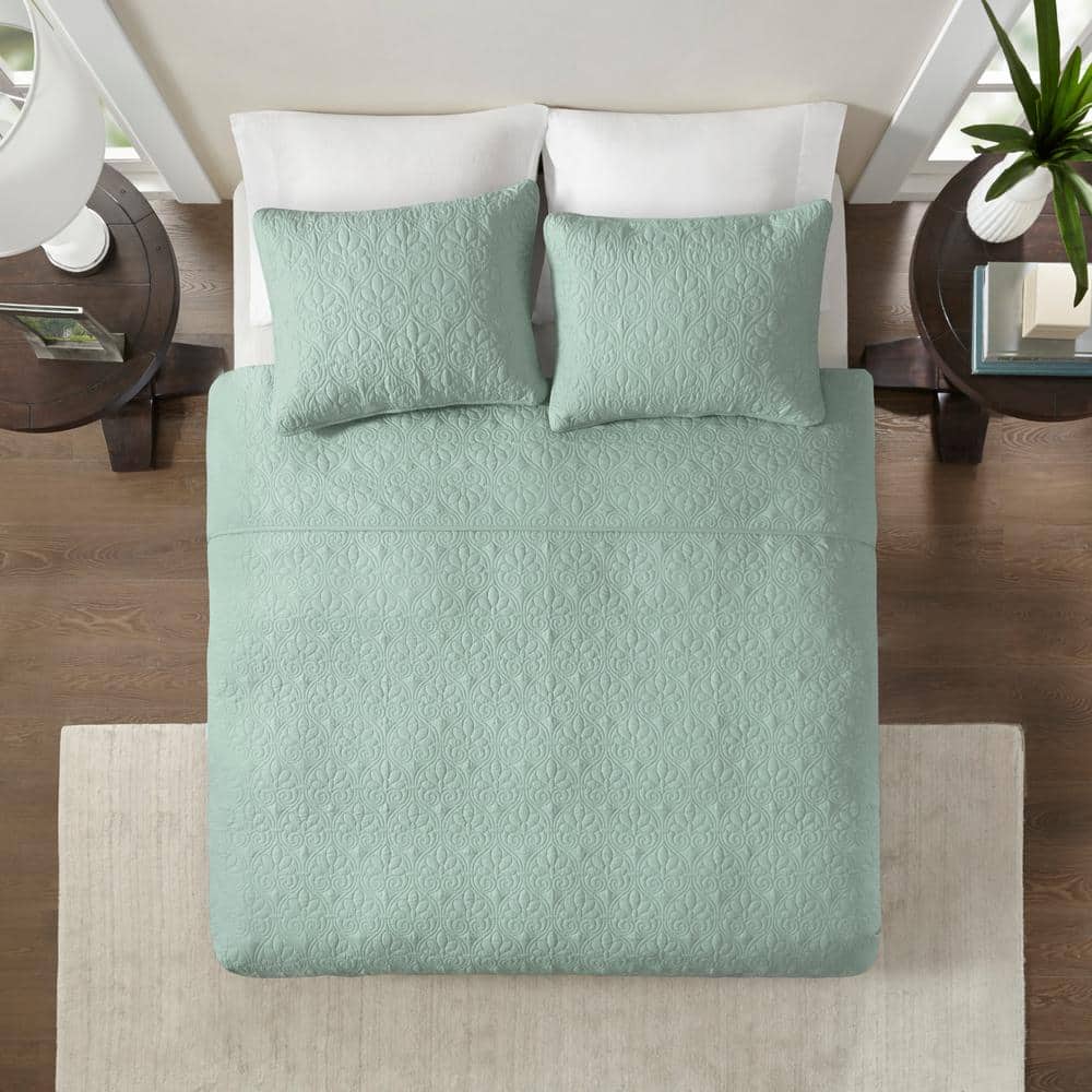 Mansfield 3-Piece Seafoam Full/Queen Coverlet Set