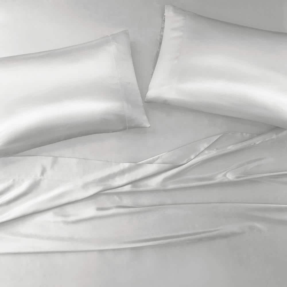 Satin 2-Piece Light Grey Microfiber King Luxury 2 PC Pillowcases
