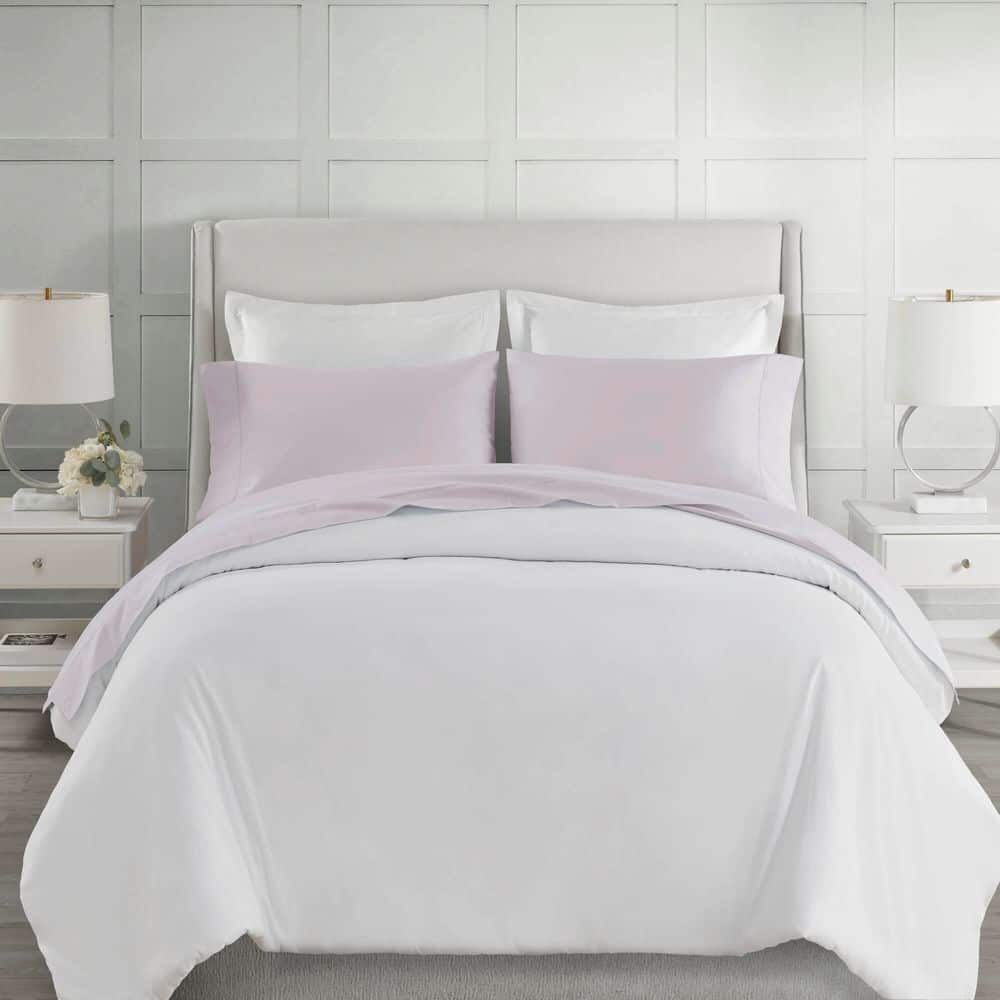 500 Thread Count Egyptian Cotton 4-Piece Lilac Cotton Queen Sheet Set