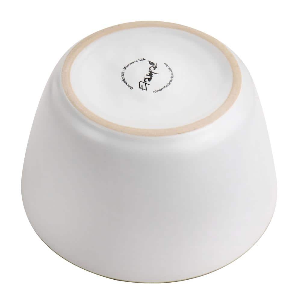 Arthur 16-Piece Stoneware Dinnerware Set in Matte White with Gold Rim