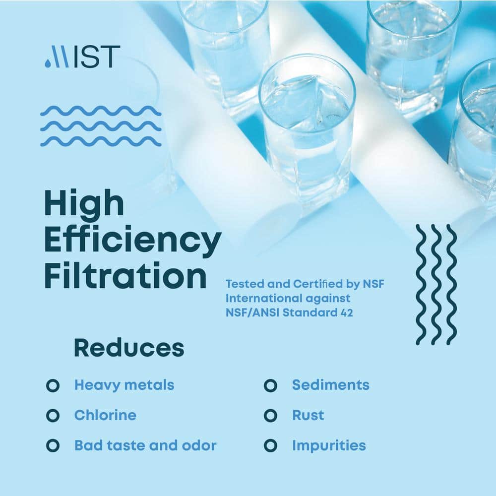 Faucet Water Filtration System in Stainless Steel with Activated Carbon Fiber, 320-Gal. Capacity