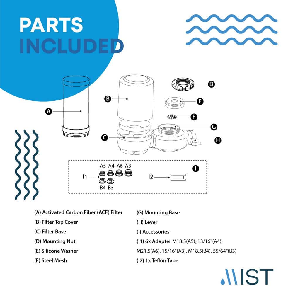 Faucet Water Filtration System with Activated Carbon Fiber, 320-Gal. Capacity, Connects to Most Faucets