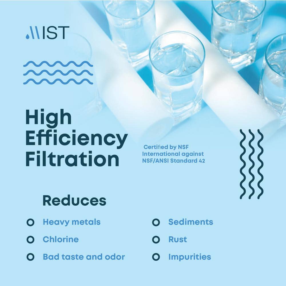 Faucet Water Filtration System with Activated Carbon Fiber, 320-Gal. Capacity, Connects to Most Faucets