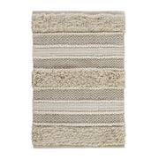 Asher 20 in. x 32 in. Natural Woven Texture Stripe Bath Rug