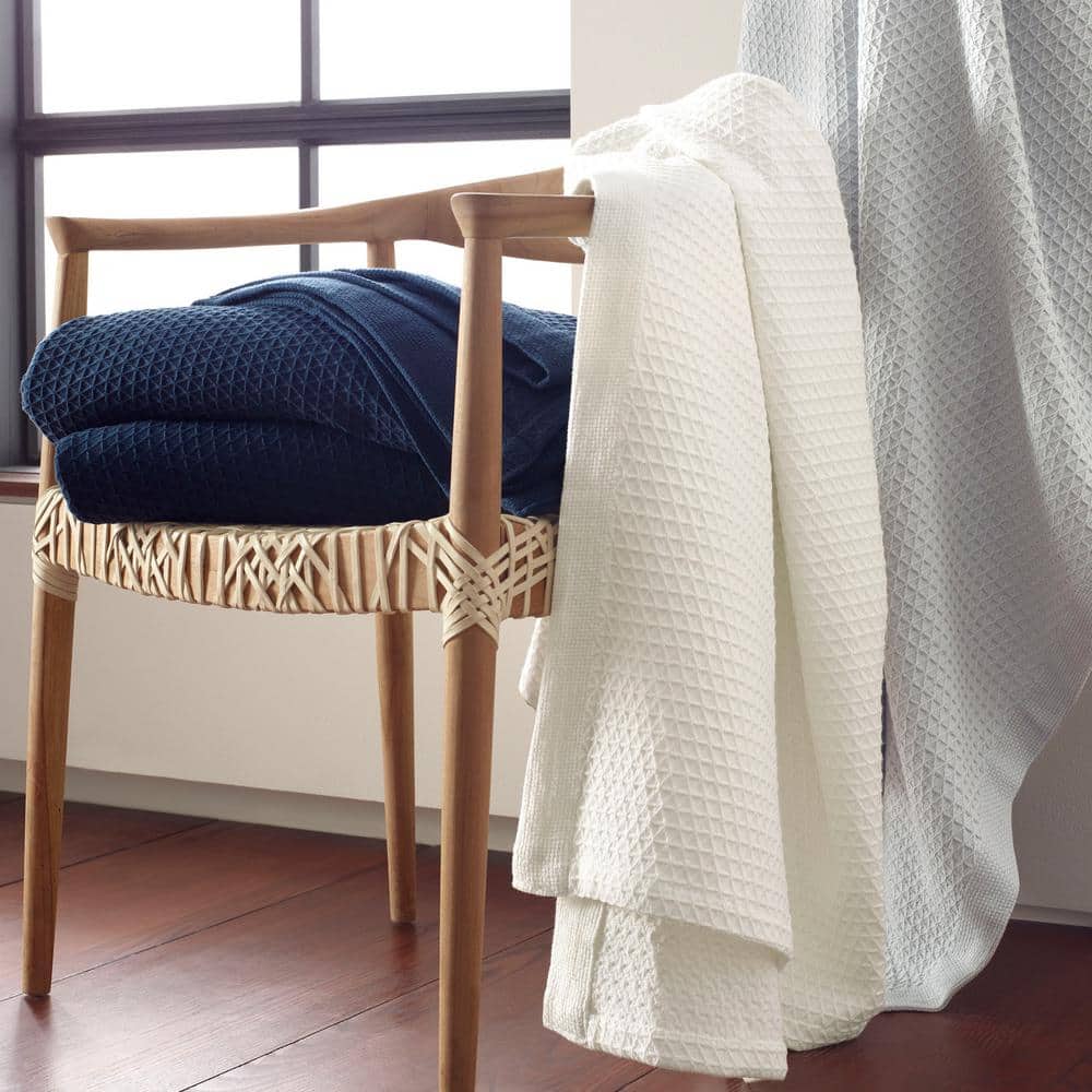 Baird Pastel Gray Solid Cotton Full/Queen Knitted Blanket