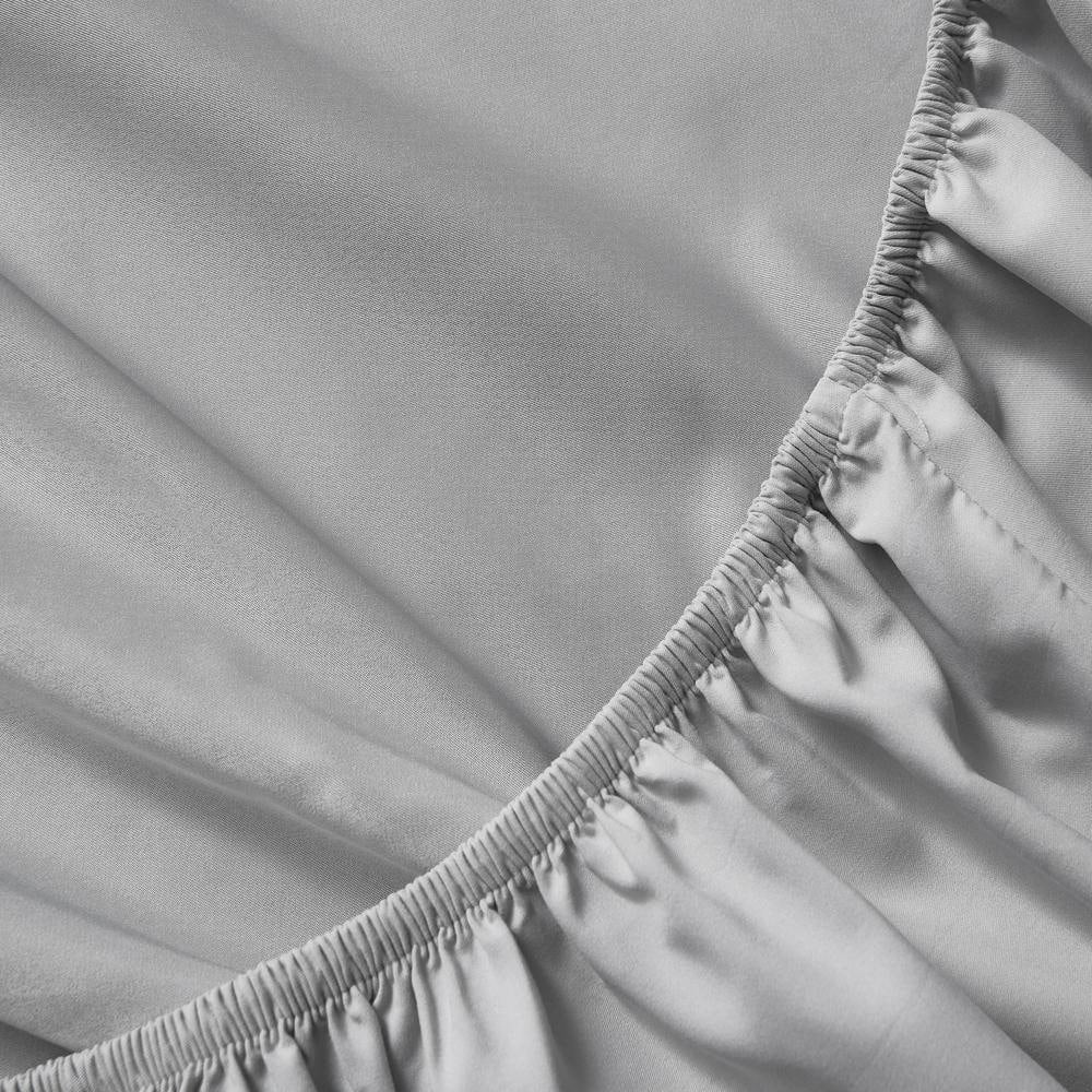 Nautica Solid Gray Cotton Blend Twin XL Fitted Sheet